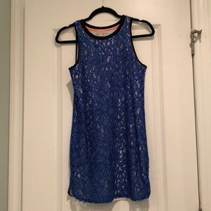 GB Juniors Dark Blue Floral Lace Dress